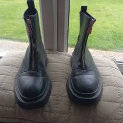 Zara chunky zip front boot black