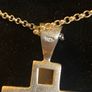 Sterling silver Amber gemmed cross pendant on 925 chain Image 2