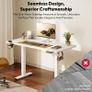 Electric Standing Desk ONE PIECE 110 x 54 Height Adjustable With Memory Smart Panel Sit Stand Table Hooks and Cupholder for Home Office (White Frame+White Desktop) Image 7