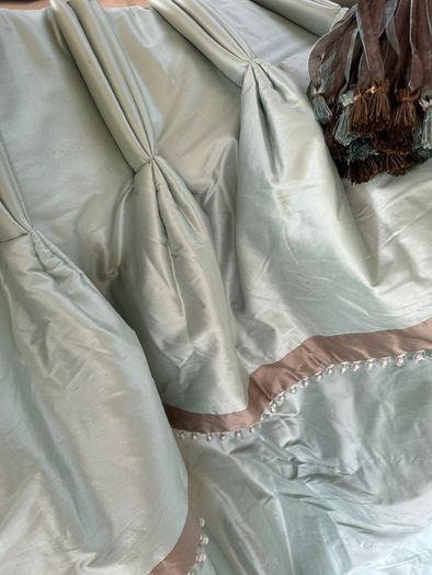 Colefax & Fowler Lucerne Silk INTERLINED Curtains 89 inch drop x 49 inch w per Panel 2 pairs Av
