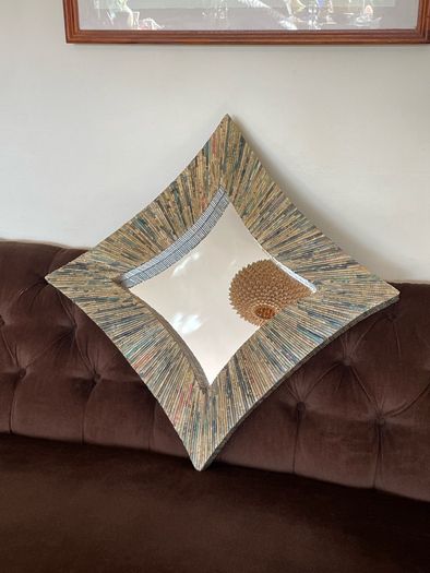 Discontinued Large Cohen Mirror Habitat Recycled Magazine Mirror
