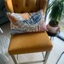 Chair Barstool Mustard Colour Fabric Image 2
