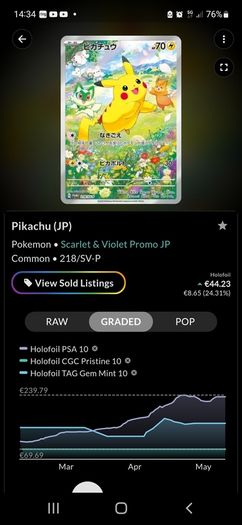 pikachu psa10 graded card j/p