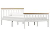 Bed Frame White Solid Pinewood 120 x 190 cm