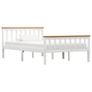 Bed Frame White Solid Pinewood 120 x 190 cm Image 5