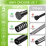 2Pcs Tension Rod 58-120cm Black Adjustable Tension Rods for Curtains Extendable Curtain Poles Shower Curtain Pole No Drilling Spring Tension Rod for Window,Wardrobe and Bathroom Image 6