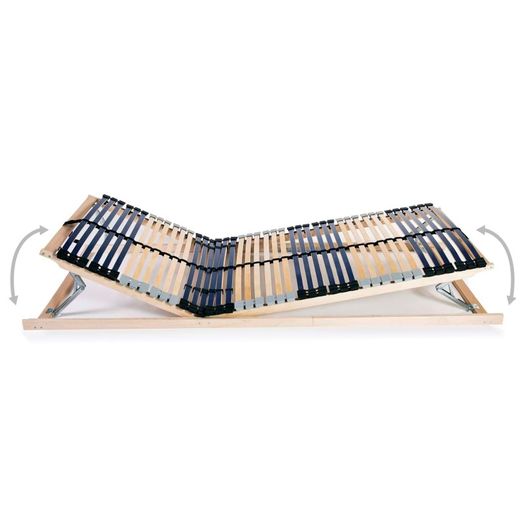 Slatted Bed Bases 2 pcs with 42 Slats 7 Zones 90x200 cm