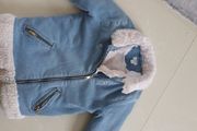 River island 4-5 girls denim fur jacket