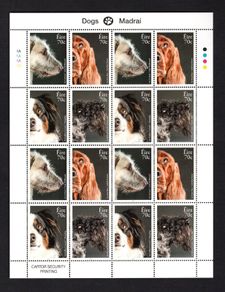 2016 Ireland Dogs (Irish Wolfhound, Irish red Setter, Sheepdog & Kerry Blue) Commemorative Stamp Sheetlet Plate 1A1A1A1A Mint Never Hinged (MNH)