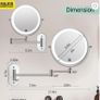 FUNTOUCH Rechargeable Cosmetic Mirror with Light, 1X 20X Magnification Wall Mounted, Dimmable Shaving Mirror, Touchscreen, 360 Rotatable, Makeup Mirror for Bathroom Image 4
