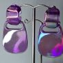 Metallic Purple Retro Buckle Iridescent Earrings Image 2