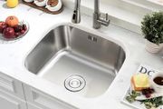Undermount Single Bowl, 46/46cm Large Kitchen Sink Workstation, T304 Stainless Steel Kitchen Sink with Drain Assembly and Removable Strainer for Easy Cleaning Brushed
