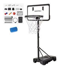 Basketball Hoop Freestanding 148-250CM Height Adjustable Set with Basketball - FREE DELIVERY