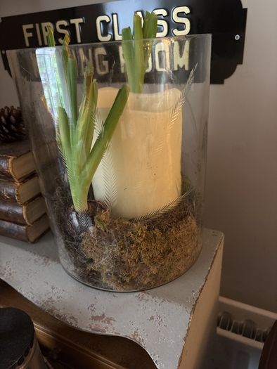 etched glass candle holder