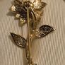 1980's Gold Plated Flower Brooch Image 6