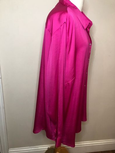 New Look curves pink satin blouse (size 28)