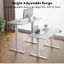 Electric Standing Desk, 120 x 60 cm, White Height Adjustable Desk, 2 Hooks, 4 Memory Heights, 72-118cm, Splice Board, Ergonomic Sit Stand Computer Desk for Home Office Image 7