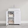 _Vanity unit, bathroom cabinet with double door, bathroom cabinet, adjustable shelf, softly closing hinges, for the bathroom, 60 x 30 x 63 cm, white Image 3