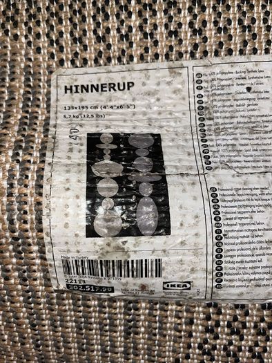 Hinnerup Rug 133 x 195cm Black Grey and White/Cream