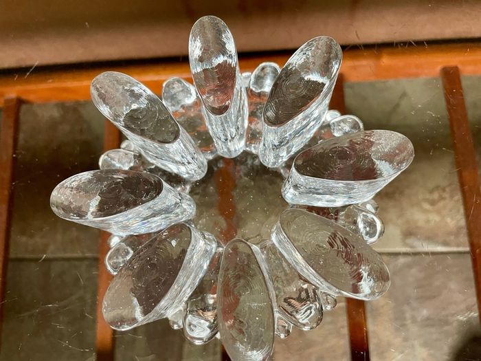 Vintage 1960s Georgshutte Art Glass Votive Candle Holder Trivet Dish Warmer
