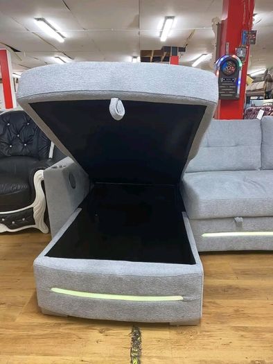 New Dallas Grey & Beige Fabric Electric Sofa Bed