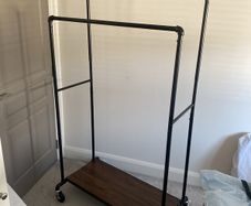 Iron clothes rail/shelf on wheels