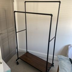 Iron clothes rail/shelf on wheels