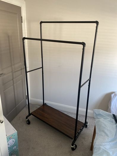 Iron clothes rail/shelf on wheels