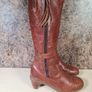 Vintage womens Dr Martens 11436 brown leather heeled riding boots knee high Size Uk 4 EU 37 Image 4