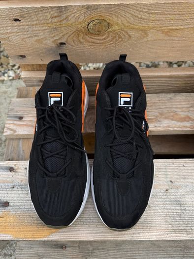 FILA Ray Tracer Black/Orange Sneakers Size UK 10