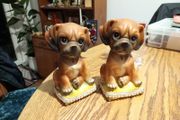 Vintage Foreign Dogs piggy bank  money box porcelain gift present