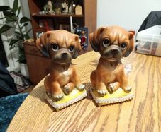 Vintage Foreign Dogs piggy bank  money box porcelain gift present