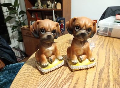Vintage Foreign Dogs piggy bank  money box porcelain gift present