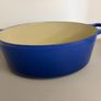 Vintage Le Creuset Cast Iron Oval Casserole Dish Size 29 4.7 Litre - Dark Blue Navy Dutch Oven Pot Image 10