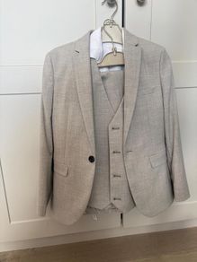 10Y (140cm) grey Kids suit 5-piece set