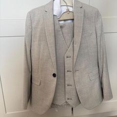 10Y (140cm) grey Kids suit 5-piece set