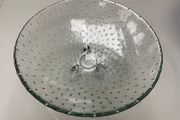 Large Swedish tinted green glass textured  bowl