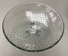 Large Swedish tinted green glass textured  bowl