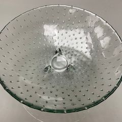 Large Swedish tinted green glass textured  bowl