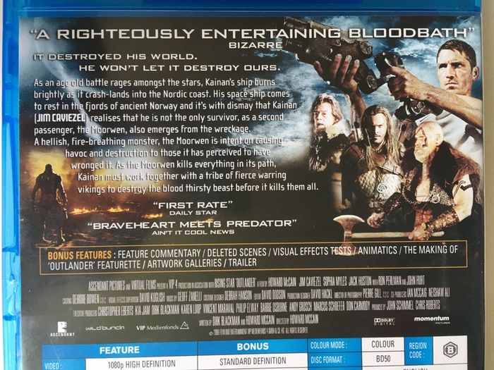 Outlander [2008] Jim Caviezel, Sophia Myles, Jack Huston, John Hurt & Ron Perlman [Blu-ray Movie]