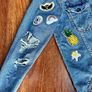 Distressed Denim jacket with patches Size UK8 Image 5