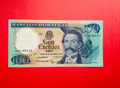 Portugal.  100 Escudos  1965  Pick 169  ( uncirculated )