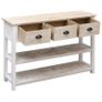 Sideboard Natural and White 115x30x76 cm Wood Image 6