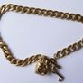 Juicy Couture Logo Heart J Charms Gold Tone Chain Link Toggle Clasp Necklace 17inch. Image 4