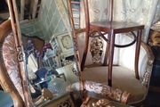 Vintage wall mirror with marble shelf