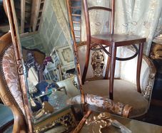 Vintage wall mirror with marble shelf
