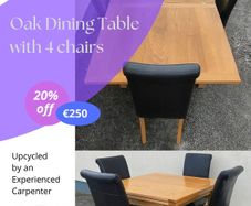 Oak Dining Table and 4 Chairs