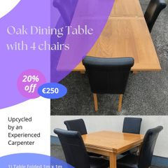 Oak Dining Table and 4 Chairs