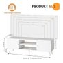 65 Inch TV, Entertainment Center with Adjustable Shelf, TV Console with 2 Cabinets, Media Console, Storage White TV Stand, 4 Cord Holes, for Living Room, Bedroom White Image 2