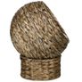 Woven Banana Leaf Elevated Cat Bed Wicker Kitten Basket Pet Den. House Cozy Cave with Soft Cushion Dome 42x33x52cm Dark Brown Image 8